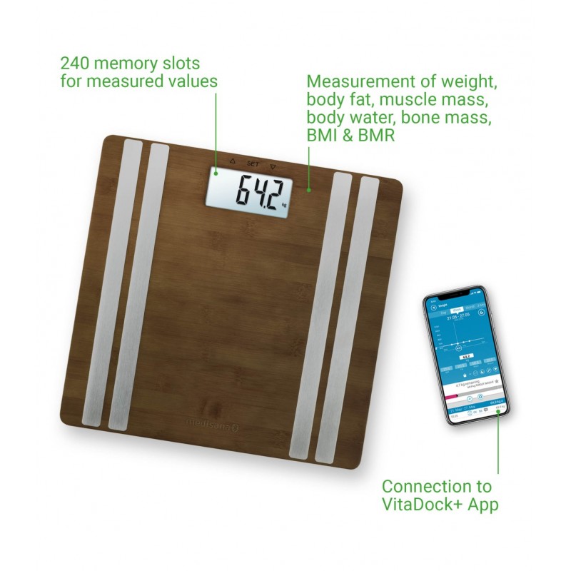 Ζυγαριά bamboo με λιπομέτρηση BS-552 connect