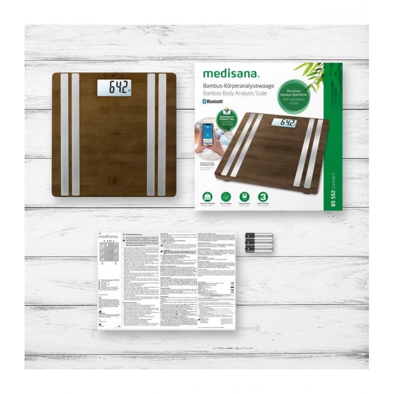 Ζυγαριά bamboo με λιπομέτρηση BS-552 connect